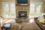 Kick back in front of the gas fireplace.
